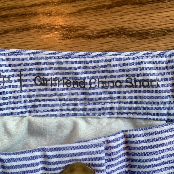 Talbots sz 2P girlfriend chino blue and white stripe w/embroidered watermelons - Picture 5 of 6